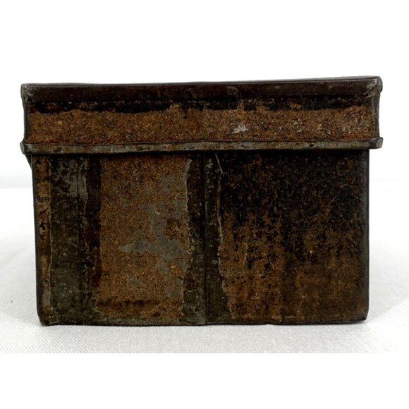 Vintage Hand Made Galv Steel Tin Metal Hinged Box Primitive Small 6 x 4 x 3" - Picture 4 of 11